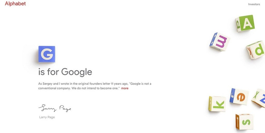 No lo llames Google, llámalo Alphabet